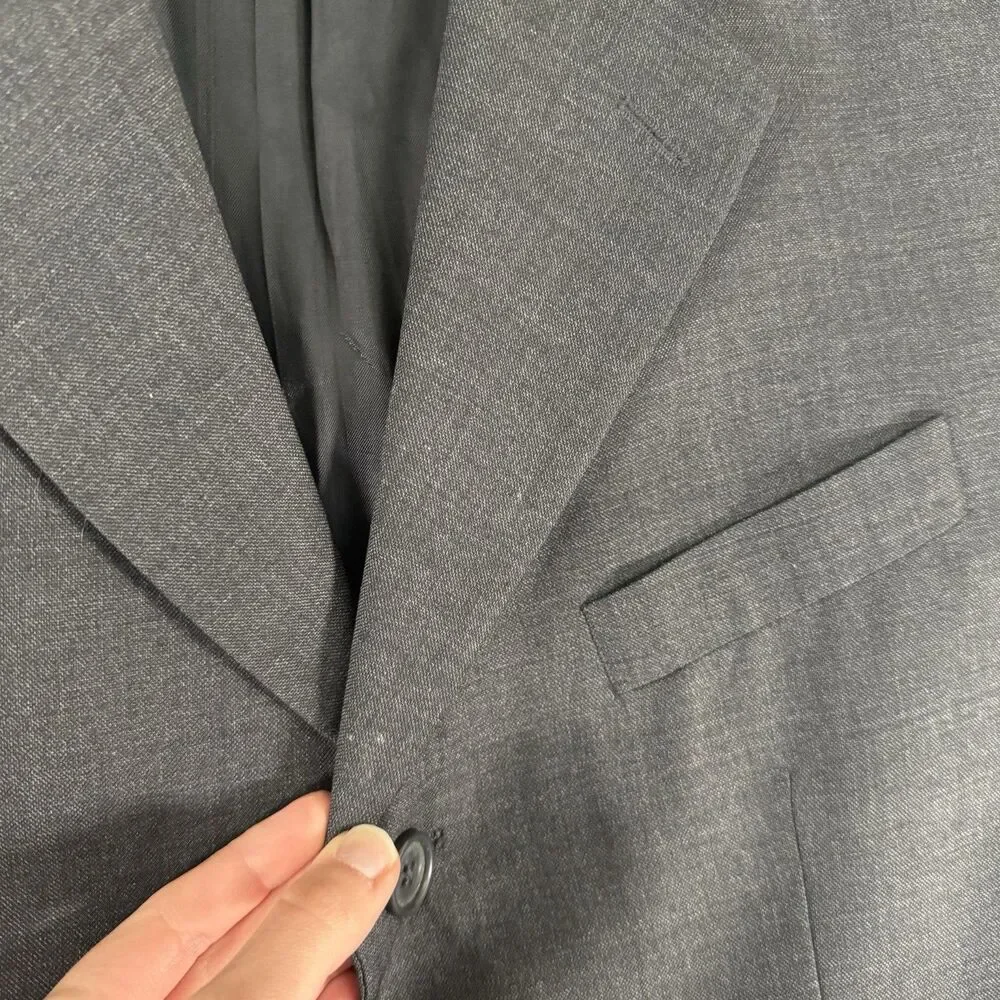 Ralph Lauren Blazer Men's 38S Dark Grey Wool Cashmere Blend 3 Button Front